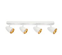 EDO Plafonnier Orientable 4 Spots OVO 4, Inclinable, Blanc, Eclairage de Plafond Moderne, Luminaire Plafonnier LED Réglable, Plafonnier Cuisine, Projecteur de Plafond IP20 GU10 EDO777242