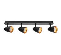 EDO Plafonnier Orientable 4 Spots OVO 4, Inclinable, Noir, Eclairage de Plafond Moderne, Luminaire Plafonnier LED Réglable, Plafonnier Cuisine, Projecteur de Plafond IP20 GU10 EDO777243