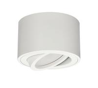 EDO Rond Spot de Plafond Blanc ZALDA OV Lampe de Plafond Extra Plat & Pivotant, Spot en Saillie Orientable - Ø80*50mm, 230V Plafonnier en Aluminium, Lampe pour Salon, Chambre à Coucher, Cuisine