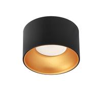 EDO Rond Spot de Plafond Encastrable ZAMA S Black Gold - Ø85*50mm, Plafonnier Luminaire Noir avec Or, Lampe de Plafond en Aluminium, Spot Encastré Plat pour Salon, Chambre à Coucher, Cuisine