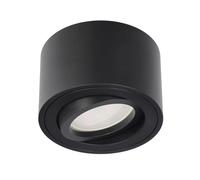 EDO Rond Spot de Plafond Noir ZALDA OV Lampe de Plafond Extra Plat & Pivotant, Spot en Saillie Orientable - Ø80*50mm, 230V Plafonnier en Aluminium, Lampe pour Salon, Chambre à Coucher, Cuisine