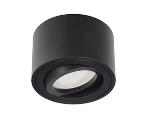 EDO Rond Spot de Plafond Noir ZALDA OV Lampe de Plafond Extra Plat & Pivotant, Spot en Saillie Orientable - Ø80*50mm, 230V Plafonnier en Aluminium, Lampe pour Salon, Chambre à Coucher, Cuisine