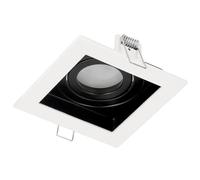 EDO RUTEN 1 Spot Encastrable Simple, Éclairage de Plafond GU10 Orientable, Luminaire Plafonnier Carré en Aluminium Blanc/Noir Mat, Luminaires Intérieur pour Cuisine, Salon, Couloir - EDO777128