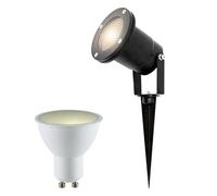 EDO Spot de Jardin LED Extérieur avec Piquet GU10 HORTUS Noir, 5,5W Blanc Chaud 3000K, Étanche IP65, Éclairage Exterieur, Spot de Jardin à Encastrer pour Jardin Cour Arbre Pelouse Plantes Chemin