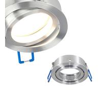 EDO Spot de Plafond Encastrable Rond OSMIN RING Argent Ø74 mm - Spot Encastré Orientable - Anneau Interchangeable pour Plafonnier OSMIN RIM - Éclairage Moderne pour Salon, Chambre, Cuisine