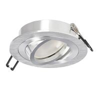 EDO Spot Encastrable CERI 1 OV Argent Ronde Orientable IP20 - Luminaire Encastré Sous Plafond en Aluminium - Compatible avec Ampoule GU10 - Éclairage pour Salon, Cuisine, Bureau