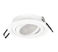 EDO Spot Encastrable CERI 1 OV Blanc Ronde Orientable IP20 - Luminaire Encastré Sous Plafond en Aluminium - Compatible avec Ampoule GU10 - Éclairage pour Salon, Cuisine, Bureau