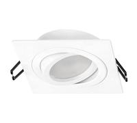 EDO Spot Encastrable CERI 1 SQ Blanc Carré Orientable IP20 - Luminaire Encastré Sous Plafond en Aluminium - Compatible avec Ampoule GU10 - Éclairage pour Salon, Cuisine, Bureau