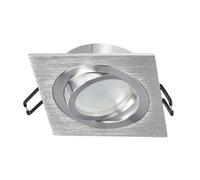 EDO Spot Encastrable CERI 1 SQ Silver Orientable Carré IP20 - Luminaire Encastré Sous Plafond en Aluminium - Compatible avec Ampoule GU10 - Éclairage pour Salon, Cuisine, Bureau