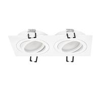 EDO Spot Encastrable Plafond Double Orientable CERI Spot Carré Blanc 35W - Luminaire Encastré LED GU10, Spot Plafond Moderne Éclairage Intérieur pour Salon Cuisine Couloir Bureau sans Ampoule