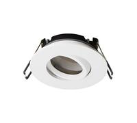 EDO Spot Encastrable POLI Blanc - Cadre de Montag Rond Ø95mm - Spot Encastré avec Anneau Orientable - Plafonnier IP44, Lampe de Plafond pour Salle de Bain, Cuisine - sans Douille GU10/MR16