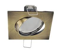 EDO Spot Encastrable Simple PARIL BRASS Réglable, Éclairage de Plafond en Laiton Carré, Luminaire Plafonnier en Aluminium, Luminaires Intérieur pour Cuisine, Salon, Couloir - Modèle EDO777322