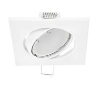 EDO Spot Encastré Orientable Carré Blanc Mat VIERA - Compatible avec Ampoule GU10 - Luminaire de Plafond Design pour Cuisine, Salon, Bureau, Couloir - Éclairage Intérieur Moderne