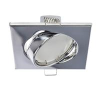EDO Spot Encastré Orientable Carré Chrome Brillant VIERA - Compatible avec Ampoule GU10 - Luminaire de Plafond Design pour Cuisine, Salon, Bureau, Couloir - Éclairage Intérieur Moderne