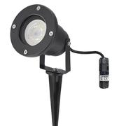 EDO Spot Extérieur avec Piquet GU10 HORTUS Noir IP65 avec Connecteur de Câble Étanche IP68 0,5-2,5 mm², Ø6,5-11 mm - Spot de Jardin à Encastrer, Lampe Exterieur pour Jardin, Plantes, Chemin
