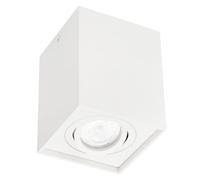 EDO Spot Plafonnier en Saillie Carré Blanc PALLAD 1 - Luminaire de Plafond Apparent Orientable - Compatible avec Ampoule GU10 - Éclairage Intérieur Design pour Cuisine, Salon, Bureau, Couloir