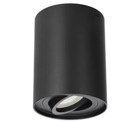 EDO Spot Plafonnier en Saillie Rond Noir SKAND 1 Orientable - Spot Plafond en Aluminium avec Douille GU10 - Applique de Plafond Ø95x125 mm pour Salon, Cuisine, Couloir, Bureau