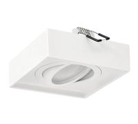 EDO Spot Plafonnier Encastrable Carré Blanc PALLAD 1 MINI - Luminaire de Plafond Orientable - Compatible avec Ampoule GU10 - Éclairage Intérieur Design pour Cuisine, Salon, Bureau, Couloir