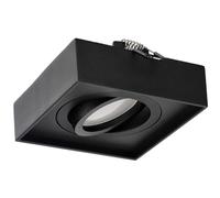 EDO Spot Plafonnier Encastrable Carré Noir PALLAD 1 MINI - Luminaire de Plafond Orientable - Compatible avec Ampoule GU10 - Éclairage Intérieur Design pour Cuisine, Salon, Bureau, Couloir