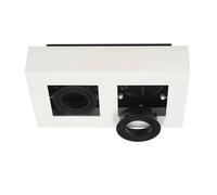 EDO Spot Plafonnier LED GU10 2 Flamme Noir OSMIN RIM - Spot de Plafond Orientable avec Anneau Interchangeable Ø55/75 mm - Luminaire en Aluminium pour Intérieur - Sans Ampoule
