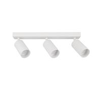 EDO Spots de Plafond Orientable Blanc MALGA 3, Plafonnier 3 Spots avec Douille GU10, Éclairage de Plafond Moderne, Luminaire Plafonnier 230V, Barre de Spot sans Ampoules pour Salon Chambre à Coucher