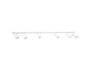 EDO Spots de Plafond Orientable Blanc MALGA 6, Plafonnier 6 Spots avec Douille GU10, Éclairage de Plafond Moderne, Luminaire Plafonnier 230V, Barre de Spot sans Ampoules pour Salon Chambre à Coucher