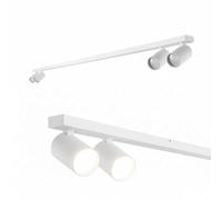 EDO Spots de Plafond Orientable Blanc MALGA LINE 4, Plafonnier 4 Spots avec Douille GU10, Éclairage de Plafond Moderne, Luminaire 230V, Barre de Spot sans Ampoules pour Salon Chambre à Coucher
