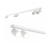 EDO Spots de Plafond Orientable Blanc MALGA LINE 6, Plafonnier 6 Spots avec Douille GU10, Éclairage de Plafond Moderne, Luminaire 230V, Barre de Spot sans Ampoules pour Salon Chambre à Coucher