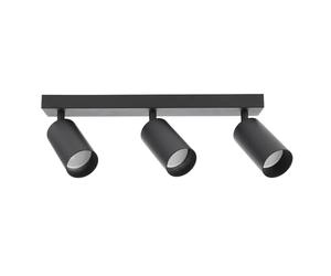 EDO Spots de Plafond Orientable Noir MALGA 3, Plafonnier 3 Spots avec Douille GU10, Éclairage de Plafond Moderne, Luminaire Plafonnier 230V, Barre de Spot sans Ampoules pour Salon Chambre à Coucher