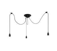EDO Suspension ARANEA 3, 3 flammes, Lampe suspendue rétro araignée, Spider Lampe Industry en noir, plafonnier avec douille E27 pour salon, table à manger, chambre à coucher, lampe araignée EDO777187