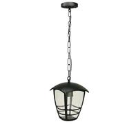 EDO Suspension Extérieure IMMA C Noir - Lampe Suspendue avec Chaîne de 1 m IP44, Douille E27, Aluminium Noir - Éclairage Extérieur pour Jardin, Terrasse, Véranda