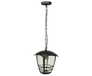 EDO Suspension Extérieure IMMA C Noir - Lampe Suspendue avec Chaîne de 1 m IP44, Douille E27, Aluminium Noir - Éclairage Extérieur pour Jardin, Terrasse, Véranda