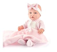 eDollable 30 cm Coffret Bébé Poupée Comprenant Vêtements, Sucette, Biberon et Couverture Douce, Jouet Bébé Poupée pour Les Petites Filles