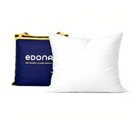 EDONA Le Parfait - Oreiller 60x60 cm carré Naturel | Moelleux équilibré 50% Duvet/plumettes | Coton tissé, Fabriqué France | Qualité hôtelière, Respirant, Maintien cervicale | Oeko-TEX