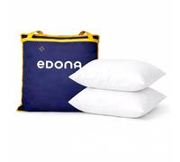 EDONA Lot de 2 Oreillers 60×60 cm - Moelleux Mi-fermes- Enduits à l'Aloe Vera pour Un Confort sain et Relaxant - Fabrication française en Bourgogne (50x70 cm)