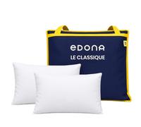 EDONA Oreiller 60x60 Moelleux Set de 2 ergonomie cervicale - Le Classique | Dormir sur le dos & le côté - Lavable en machine - Qualité Hôtel - Fabrication française