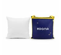 EDONA Oreiller L’Inspiré 60x60 cm - Confort Ferme et Maintien Parfait, Microfibre recyclée Haute résilience, Coton tissé en France, qualité Oeko-TEX®, Fabrication Artisanale en Bourgogne