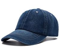 Edoneery Casquette de baseball réglable en coton sergé délavé (A1008) - bleu - Taille unique