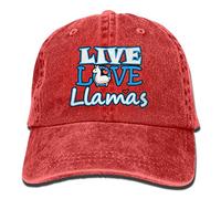 Edongquwe Live Love Llamas Plain Washed Dad Solid Cotton Polo Style Baseball Cap Hat Black