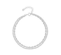 EDONQIAOD S925 gorro estrellado de plata esterlina pulsera de doble capa joyería de mano de arroz espumoso para mujer