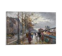 Edouard Cortes-Bouquinistes (Libraires Parisiens), 1919-2020 Poster Art Mural Parchemin Peinture sur Toile Tableau Décoration Salon Ho