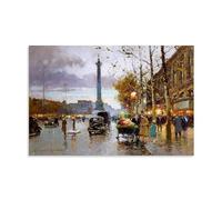 Edouard Cortes Painter Works (Place De La Bastille 5) - Impression sur toile - Décoration murale d'intérieur moderne - 40 x 60 cm