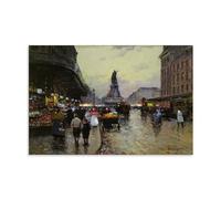 Edouard Cortes Painter Works (Place De La République 4) Affiches imprimées esthétiques Impression sur toile Cadeaux Décoration moderne pour chambre à coucher 50 x 75 cm