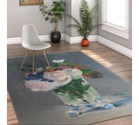 Edouard Manet Fleurs dans Un Vase en Cristal Tapis antidérapants lavables 80x150cm Tapis de Fleurs Vintage pour Salon Chambre à Manger