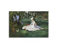 Edouard Manet Impression sur toile représentant Monet dans son jardin à Argenteuil - Décoration murale pour salon, chambre à coucher - 40 x 60 cm