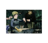 Edouard Manet The In The Conservatory Outstanding Paintings Poster Impression sur toile Décoration d'intérieur 50 x 75 cm