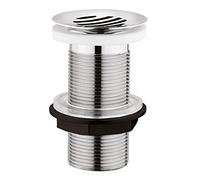 Edouard Rousseau Bonde de Lavabo à Ecoulement Libre, diam. 63 mm, certifié NF, sans Trop Plein, pour Grande Epaisseur (Plan De Travail), Finition Grille Chromée