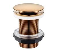 Edouard Rousseau Bonde de Lavabo à Ecoulement Libre, diam. 63 mm, certifié NF, sans Trop Plein, Standard, Finition Rose Gold