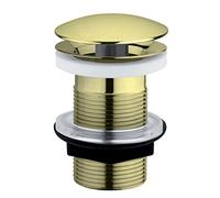 Edouard Rousseau Bonde de Lavabo à Ecoulement Libre, diam. 63mm, certifié NF, sans Trop Plein, Standard, Finition Laiton Brossé