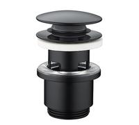 Edouard Rousseau - Bonde de Lavabo Clic-Clac - avec trop Plein - Certifié NF - Noir Mat